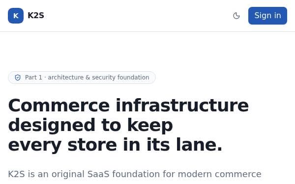 Screenshot of K2S SaaS Foundation