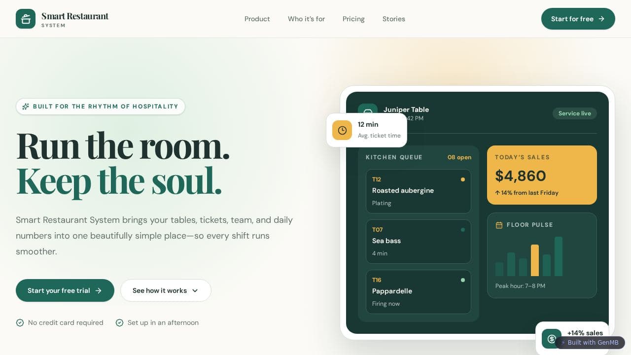 Screenshot of Smart Restaurant Hub