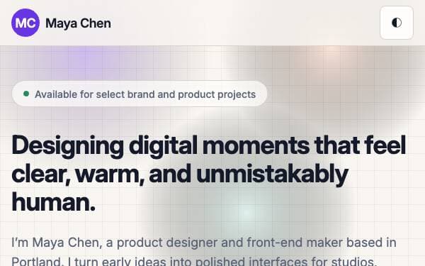 Screenshot of Lumen Portfolio