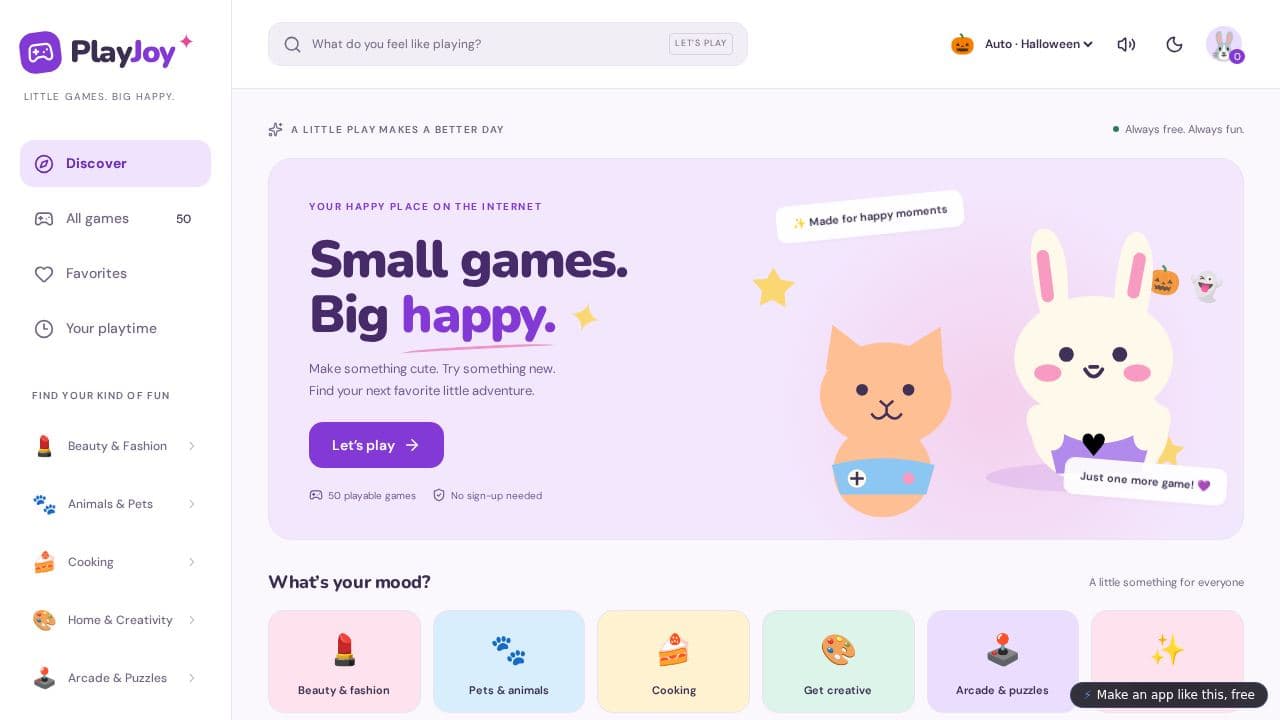 Screenshot of PlayJoy Game Hub