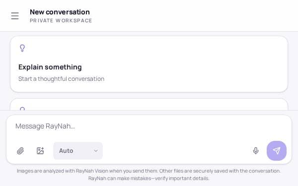 Screenshot of RayNah AI Assistant