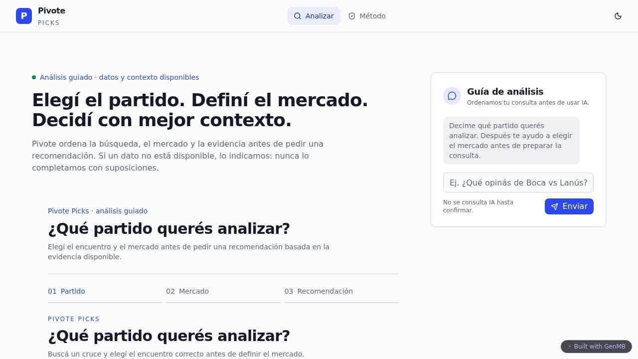 Screenshot of Pivote Picks