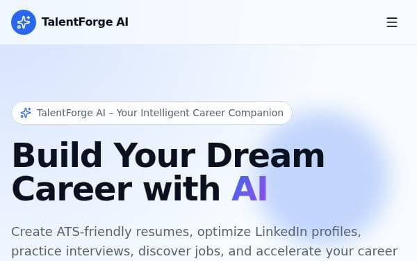 Screenshot of TalentForge AI