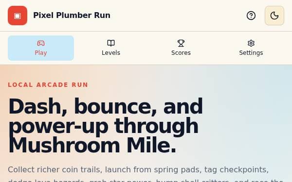 Screenshot of Pixel Plumber Run
