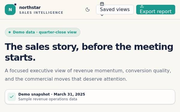 Screenshot of Sales Command Center