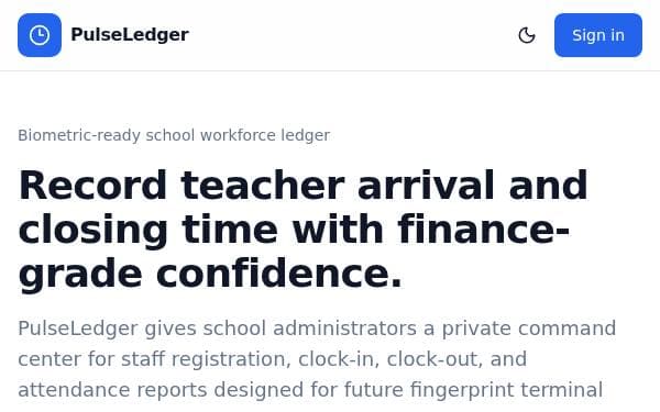Screenshot of PulseLedger