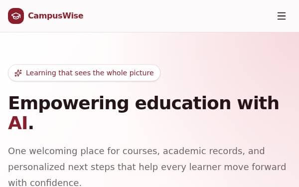 Screenshot of AI Education Portal