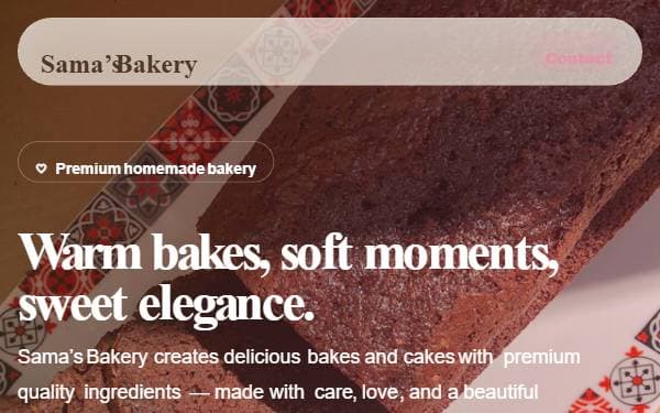 Screenshot of Sama’s Bakery