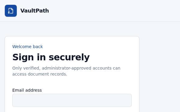 Screenshot of VaultPath Access