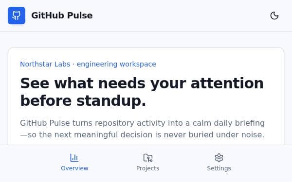 Screenshot of GitHub Pulse