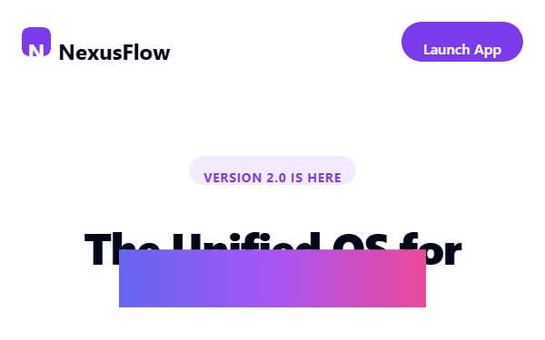 Screenshot of NexusFlow Unified Platform