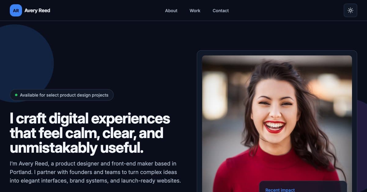 Screenshot of Luma Portfolio