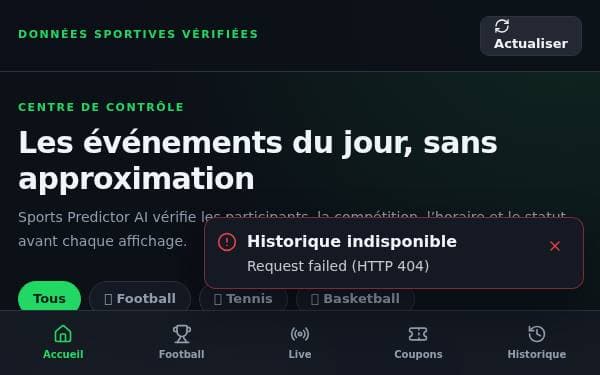 Screenshot of Sports Predictor AI