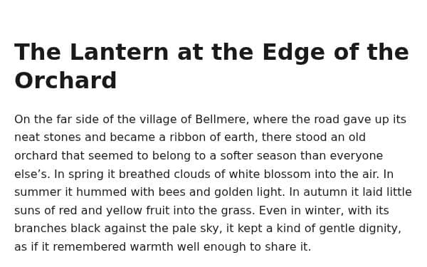 Screenshot of can you write a nice story