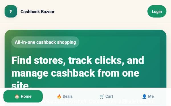 Screenshot of Cashback Bazaar