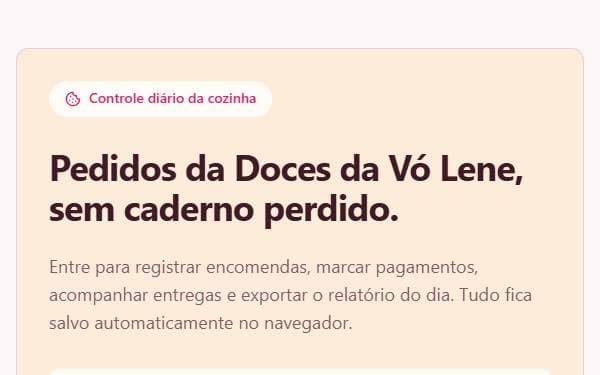 Screenshot of Vó Lene Pedidos