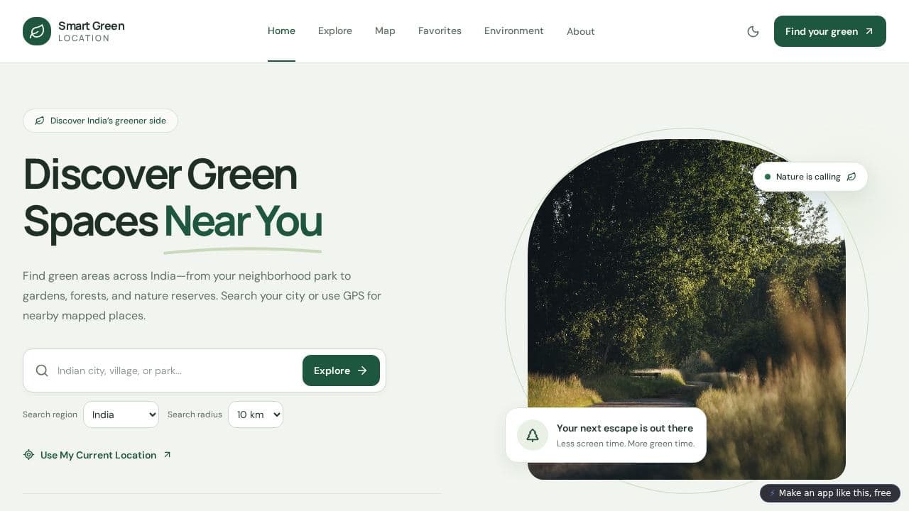 Screenshot of Smart Green Locations