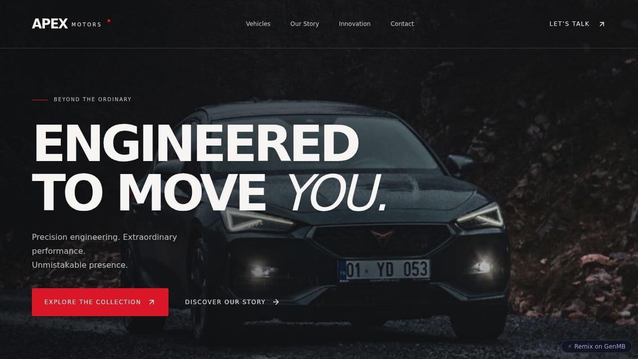 Screenshot of APEX MOTORS