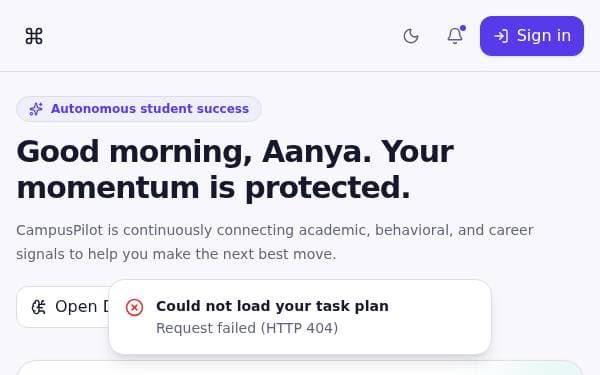 Screenshot of CampusPilot AI