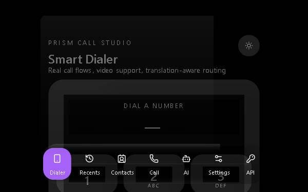 Screenshot of Prism Call Studio