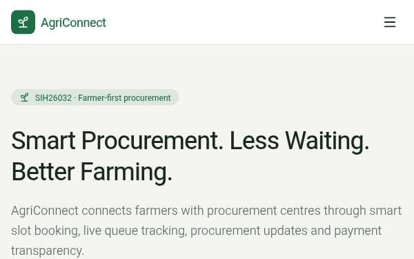 Screenshot of AgriConnect
