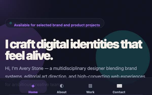 Screenshot of Prism Portfolio