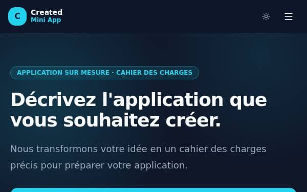 Screenshot of Created Mini App
