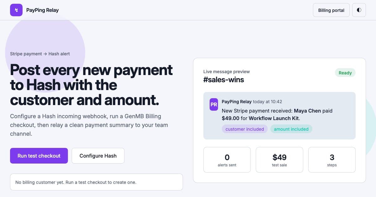 Screenshot of PayPing Relay