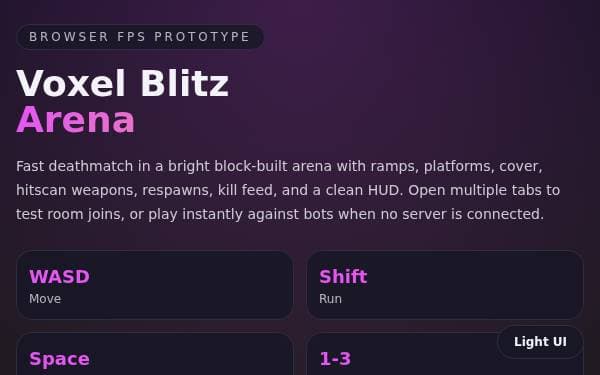 Screenshot of Voxel Blitz Arena