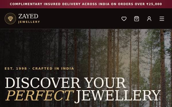Screenshot of Zayed Jewellery Luxury