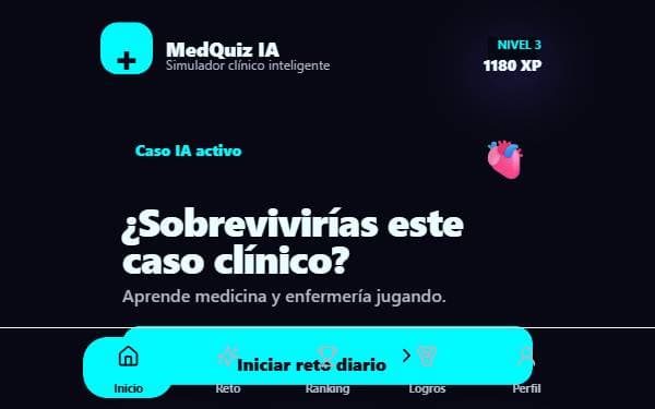 Screenshot of MedQuiz IA