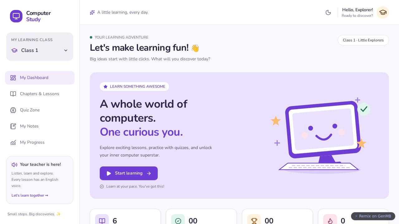 Screenshot of Computer Study Hub