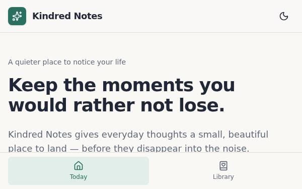 Screenshot of Kindred Notes