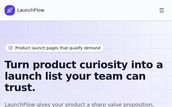 Screenshot of Product Landing Page