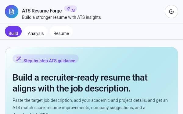 Screenshot of ATS Resume Forge