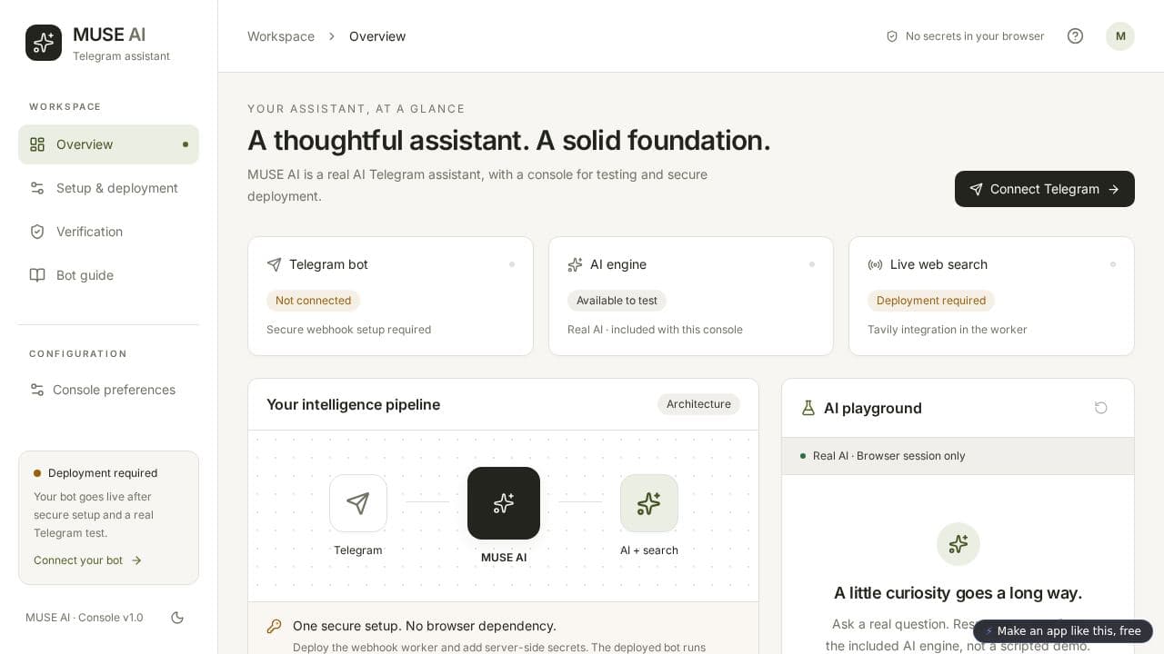 Screenshot of MUSE AI Assistant