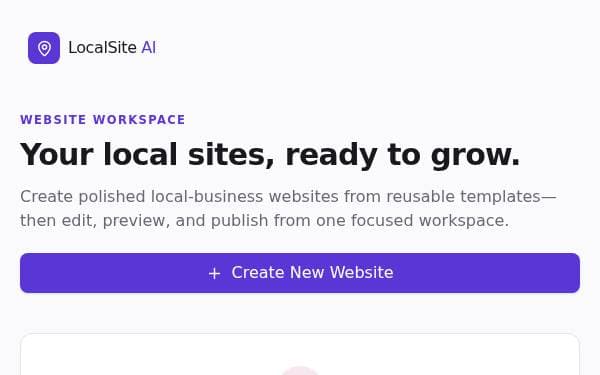 Screenshot of LocalSite AI Builder