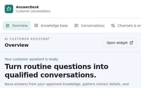 Screenshot of AI Customer Support Bot