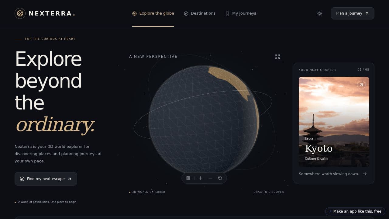 Screenshot of Nexterra World Explorer