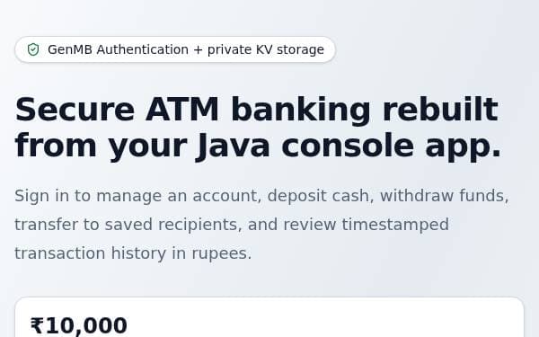Screenshot of ATM Transaction Manager