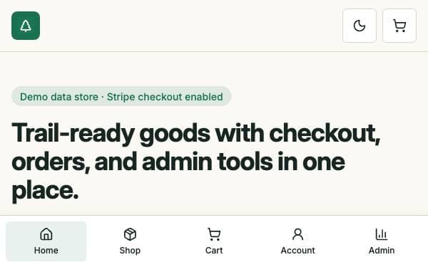 Screenshot of Pine Peak Store