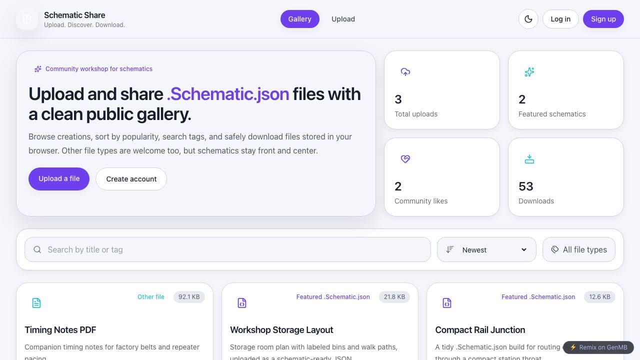 Screenshot of Schematic Share