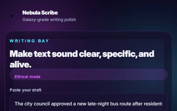 Screenshot of Nebula Scribe