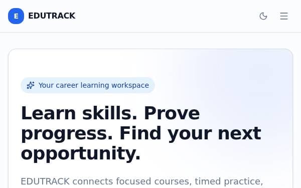 Screenshot of EduTrack Learning Hub