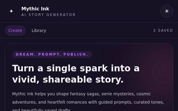 Screenshot of Mythic Ink