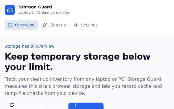 Screenshot of Storage Cleanup Monitor
