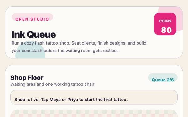 Screenshot of Ink Queue
