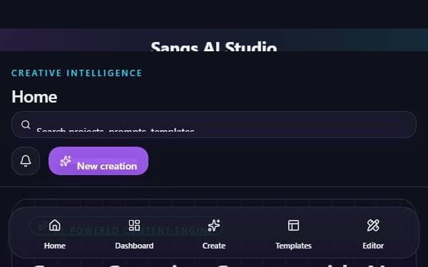 Screenshot of Sangs AI Studio