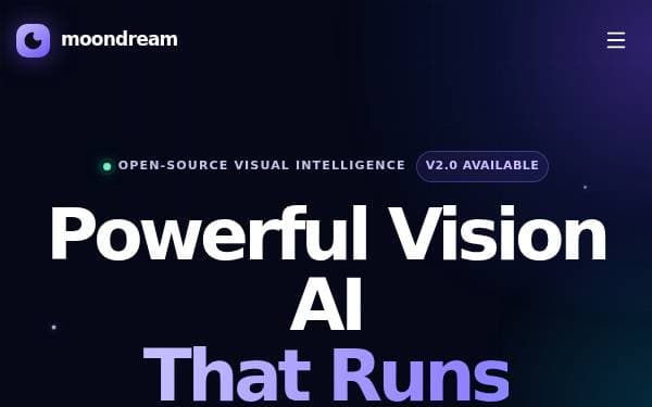 Screenshot of Moondream AI Showcase