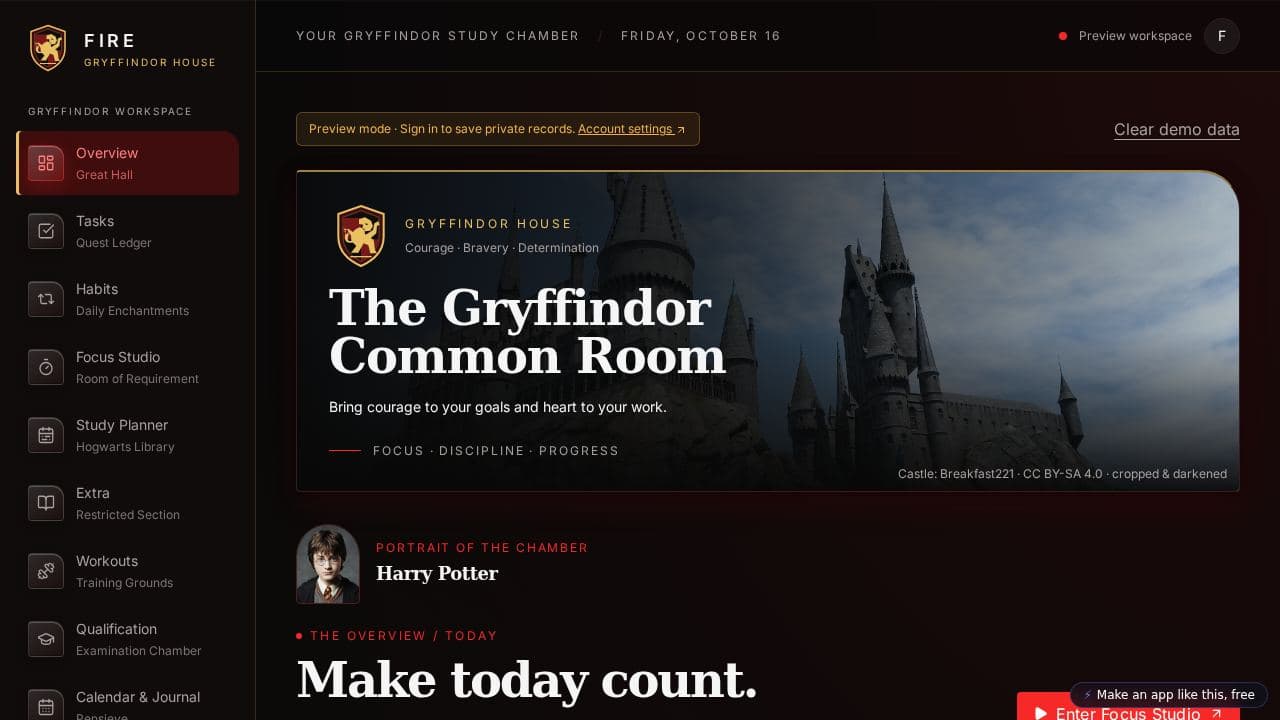 Screenshot of FIRE
